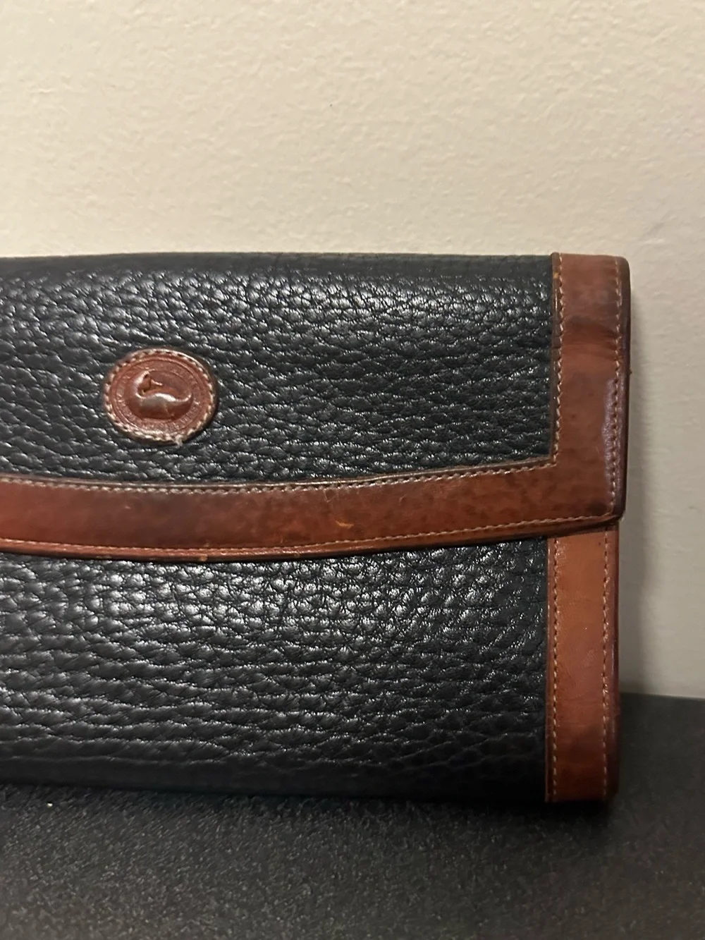 Dooney & Bourke Vintage All-Weather Leather Checkbook Organizer Wallet Pebbled